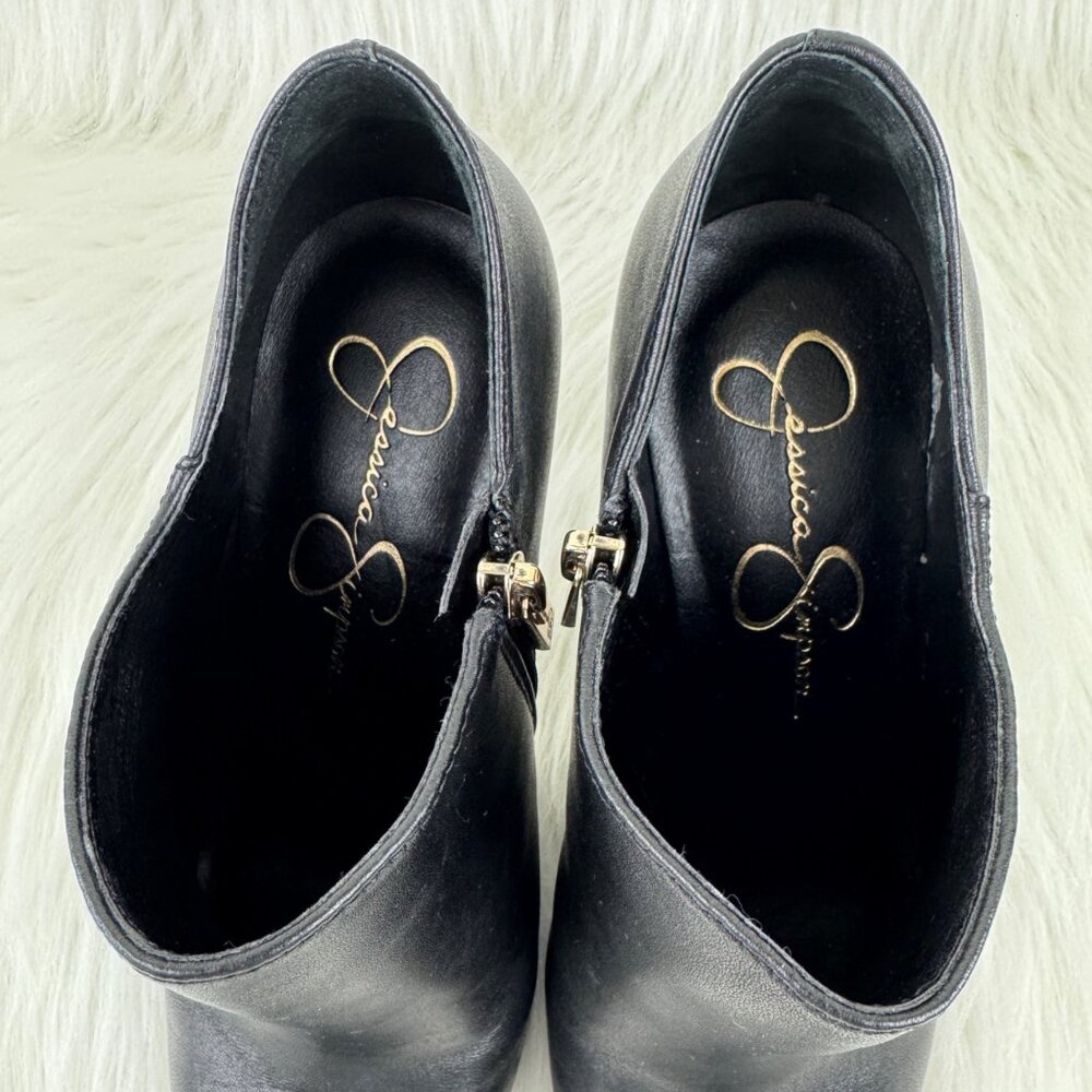 Jessica Simpson Black Pointed-Toe Leather Ankle Booties - Picture 11 of 16